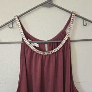 Maurices | NWT Mauve Rhinestone Halter Neck Tank Size Large